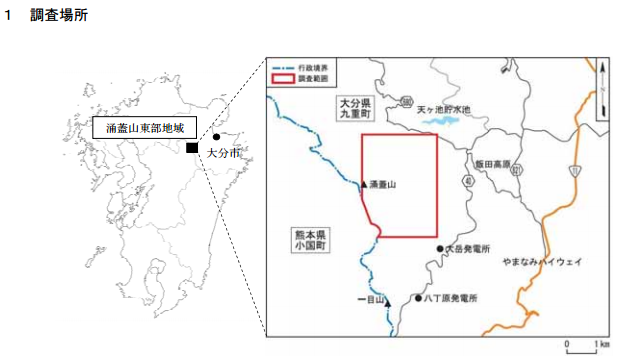 涌蓋山東部地域